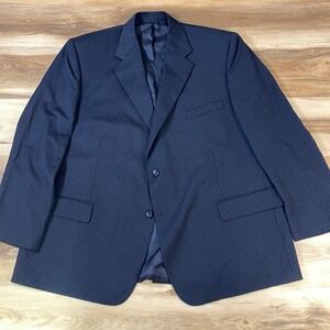 Joseph & Feiss Blazer Mens 50S 100% Wool Pinstripe Navy Blue Modern Business